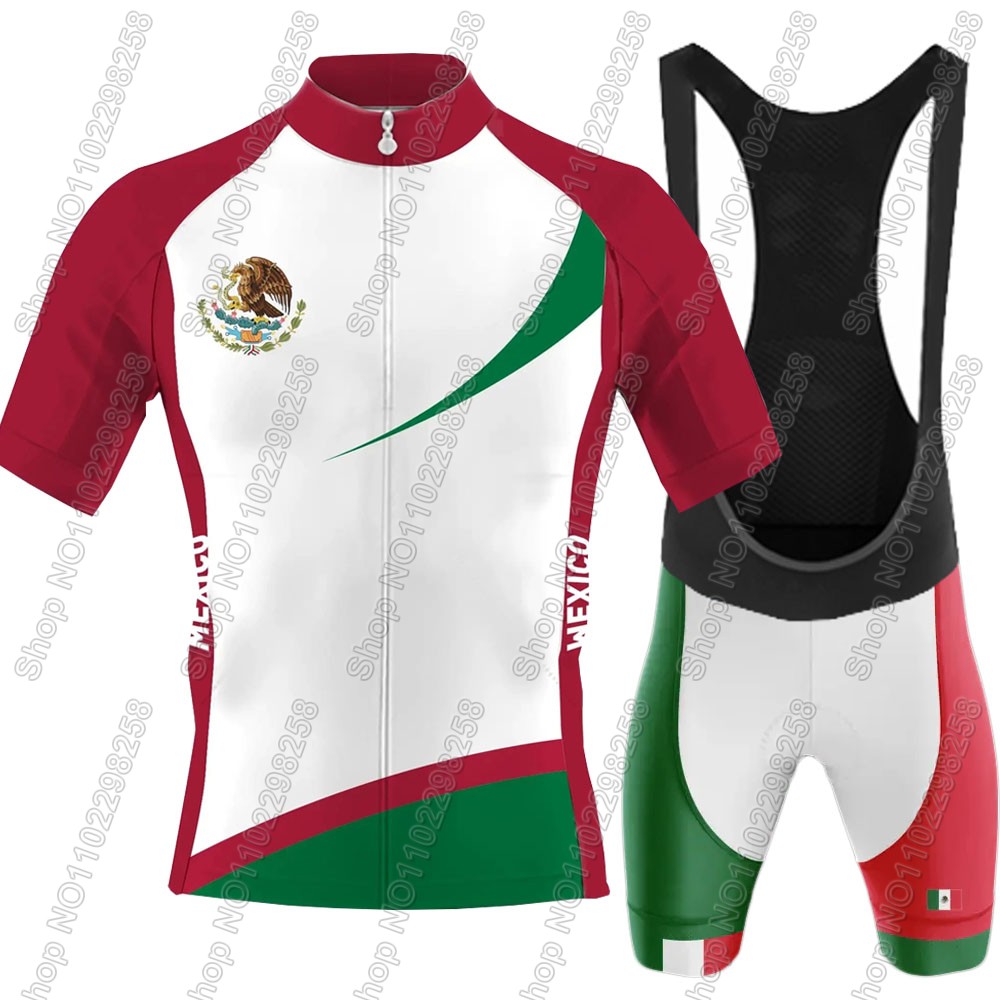 Cycling Bib Shorts - 2025 Meksykańska drużyna kolarska Zestaw letnich