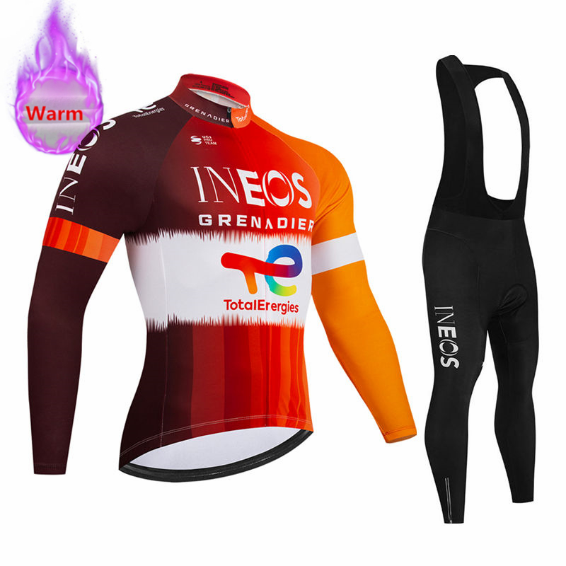 Cycling Bib Shorts - Zestaw kolarski Ineos Team Winter: koszulka
